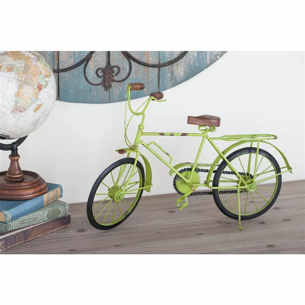 Grayson Lane 12-in X 19-in Bicycle Vintage Sculpture - Green Metal 5 Grayson Lane 12-in X 19-in Bicycle Vintage Sculpture - Green Metal - Image 5