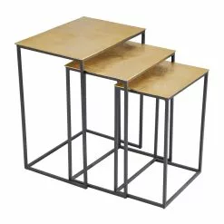 Grayson Lane Set Of 3 24-in, 22-in, 20-in Glam Accent Table - Black Aluminum