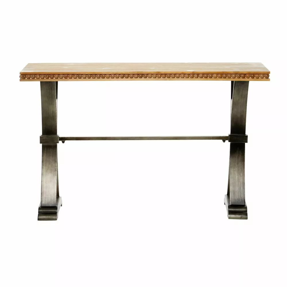 Grayson Lane Grayson Lane 31-in X 51-in Industrial Console Table - Brown Wood 6 Grayson Lane Grayson Lane 31-in X 51-in Industrial Console Table - Brown Wood - Image 6