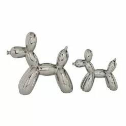 Grayson Lane Set Of 2 7-in, 9-in Silver Contemporary Dog Sculpture - Porcelain 9 Grayson Lane Set Of 2 7-in, 9-in Silver Contemporary Dog Sculpture - Porcelain -GRAYSON LANE SHOP 330861661 AlternateImage3