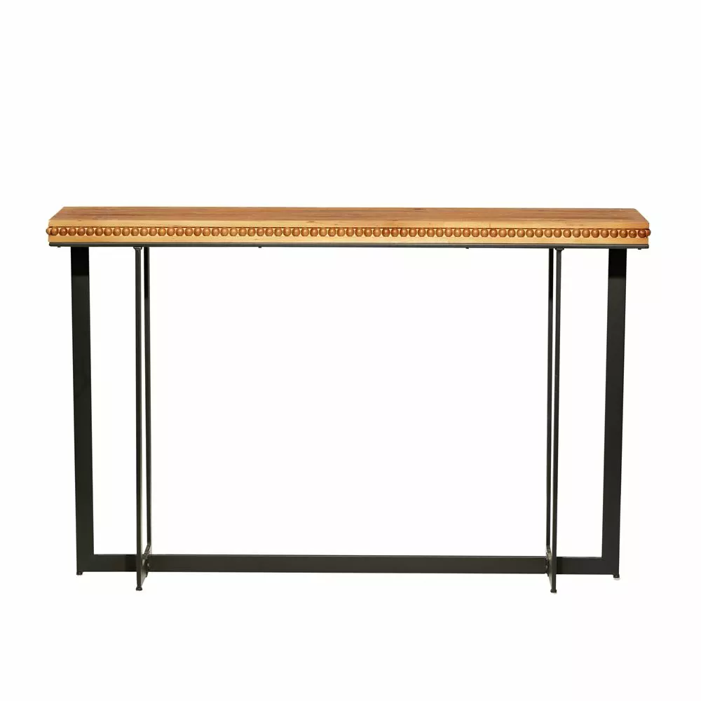 Grayson Lane 52-in X 33-in Industrial Console Table - Brown Wood 2 Grayson Lane 52-in X 33-in Industrial Console Table - Brown Wood - Image 2