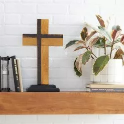 Grayson Lane 18-in X 10-in Natural Cross Sculpture - Black Wood -GRAYSON LANE SHOP 330861713 AlternateImage1