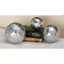 Grayson Lane Set Of 3 5-in, 4-in, 3-in Silver Glam Orbs & Vase Filler -Aluminum -GRAYSON LANE SHOP 330861742 AlternateImage1