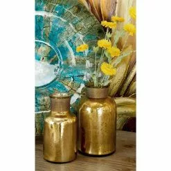 Grayson Lane Set Of 3 7-in, 6-in, 5-in Glam Decorative Jar -s - Gold Glass - 8 Grayson Lane Set Of 3 7-in, 6-in, 5-in Glam Decorative Jar -s - Gold Glass - -GRAYSON LANE SHOP 330861752 AlternateImage1