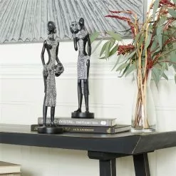 Grayson Lane Set Of 2 14-in X 4-in Eclectic Sculptures - Black Poly Stone 9 Grayson Lane Set Of 2 14-in X 4-in Eclectic Sculptures - Black Poly Stone -GRAYSON LANE SHOP 330861766 AlternateImage1