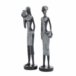 Grayson Lane Set Of 2 14-in X 4-in Eclectic Sculptures - Black Poly Stone 8 Grayson Lane Set Of 2 14-in X 4-in Eclectic Sculptures - Black Poly Stone -GRAYSON LANE SHOP 330861766 AlternateImage3