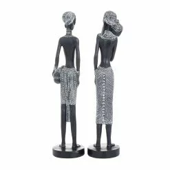 Grayson Lane Set Of 2 14-in X 4-in Eclectic Sculptures - Black Poly Stone 7 Grayson Lane Set Of 2 14-in X 4-in Eclectic Sculptures - Black Poly Stone -GRAYSON LANE SHOP 330861766 AlternateImage5
