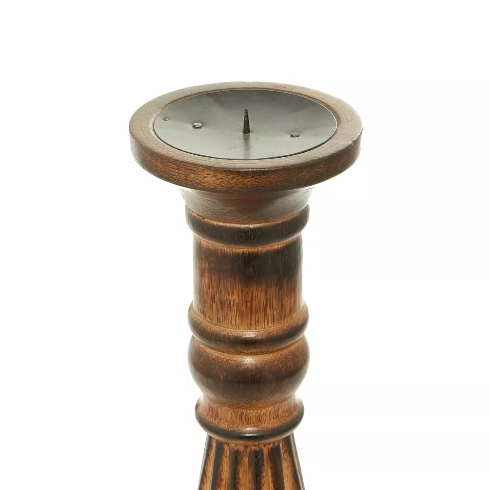 Grayson Lane Set Of 3 24-in, 21-in, 18-in Traditional Candle Holder - Brown Mango Wood 1 Grayson Lane Set Of 3 24-in, 21-in, 18-in Traditional Candle Holder - Brown Mango Wood