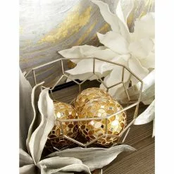 Grayson Lane Set Of 4 4-in Gold Glam Orbs & Vase Filler -Plastic