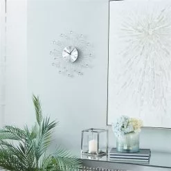 Grayson Lane 15-in X 15-in Silver Analogue Round Wall Standard Clock -GRAYSON LANE SHOP 330862007 AlternateImage2