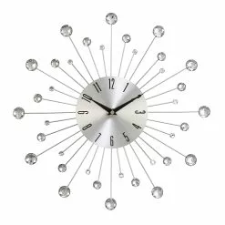 Grayson Lane 15-in X 15-in Silver Analogue Round Wall Standard Clock