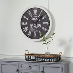Grayson Lane 23.5-in X 23.5-in Black Analogue Round Wall Standard Clock -GRAYSON LANE SHOP 330862159 AlternateImage1