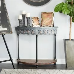 Grayson Lane Grey Metal Farmhouse Console Table -GRAYSON LANE SHOP 330862169 AlternateImage2
