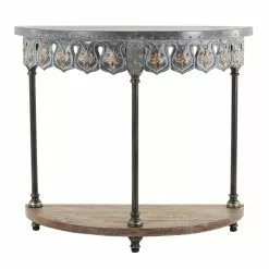 Grayson Lane Grey Metal Farmhouse Console Table -GRAYSON LANE SHOP 330862169 MainImage 001