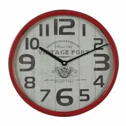 Grayson Lane 14-in X 14-in Red Analogue Round Wall Standard Clock -GRAYSON LANE SHOP 330862355 MainImage 001