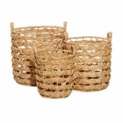 Grayson Lane Brown Sea Grass Storage Baskets - Set Of 3 -GRAYSON LANE SHOP 330862474 MainImage 001