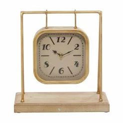 Grayson Lane Gold Analog Square Tabletop Clock