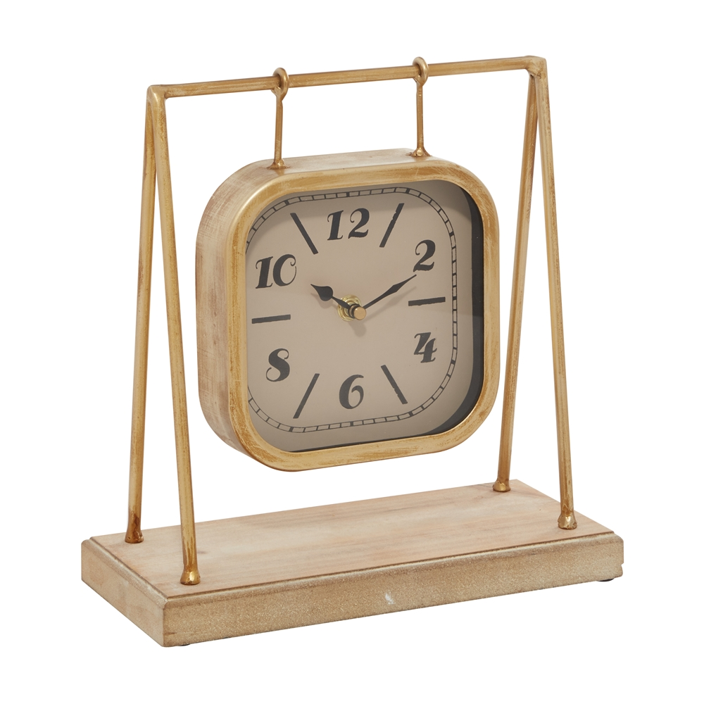 Grayson Lane Gold Analog Square Tabletop Clock 6 Grayson Lane Gold Analog Square Tabletop Clock - Image 6