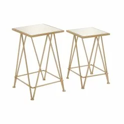 Grayson Lane Gold Mirror Accent Table Set - 2-Piece