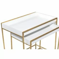 Grayson Lane Gold And White Modern Console Tables - Set Of 2 -GRAYSON LANE SHOP 330862489 AlternateImage3