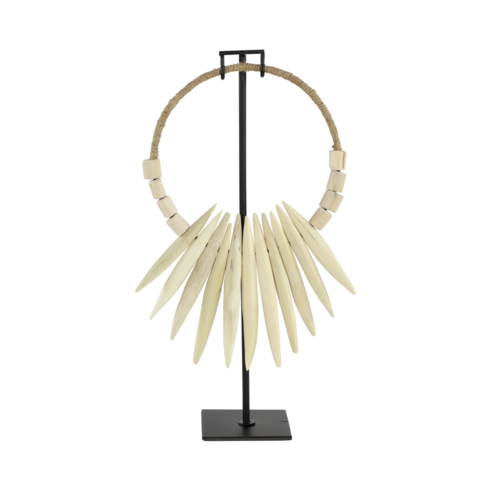 Grayson Lane White Teak Wood Necklace Sculpture 4 Grayson Lane White Teak Wood Necklace Sculpture - Image 4