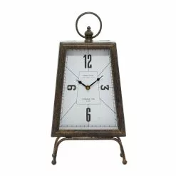 Grayson Lane Metal Analog Rectangle Tabletop Clock