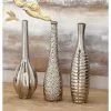 Grayson Lane Glam Silver Ceramic Vases - Set Of 3
