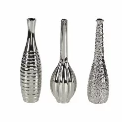 Grayson Lane Glam Silver Ceramic Vases - Set Of 3 -GRAYSON LANE SHOP 330862661 AlternateImage5