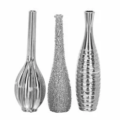 Grayson Lane Glam Silver Ceramic Vases - Set Of 3 -GRAYSON LANE SHOP 330862661 MainImage 001