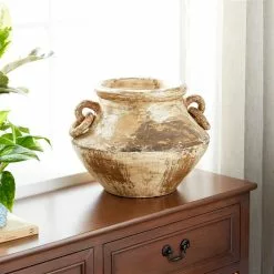 Grayson Lane Brown And Beige Ceramic Vase