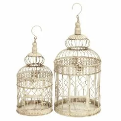 Grayson Lane Vintage Cream Metal Birdcages - Set Of 2 -GRAYSON LANE SHOP 330862740 MainImage 001