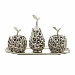 Grayson Lane Silver Aluminum Tray With Fruits -GRAYSON LANE SHOP 330862769 MainImage 001