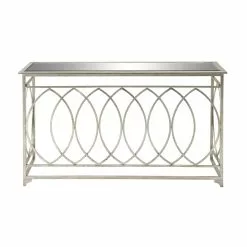 Grayson Lane Silver Mirrored Rustic Console Table