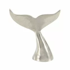 Grayson Lane Silver Aluminum Whale Sculptures - Set Of 2