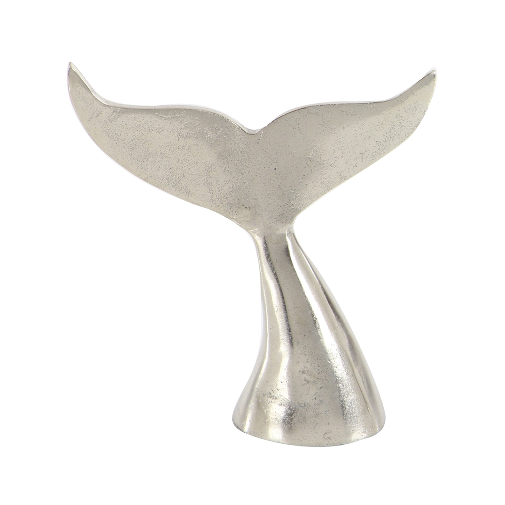 Grayson Lane Silver Aluminum Whale Sculptures - Set Of 2 1 Grayson Lane Silver Aluminum Whale Sculptures - Set Of 2