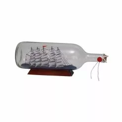Grayson Lane White Glass Ship In A Bottle