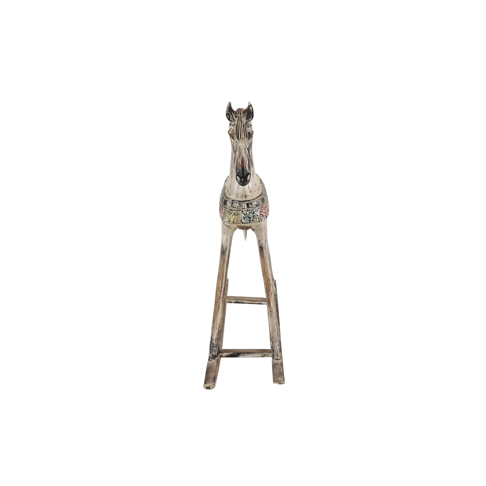 Grayson Lane White Wood Horse Sculpture 4 Grayson Lane White Wood Horse Sculpture - Image 4