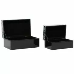 Grayson Lane Contemporary Black And White Wood Boxes - Set Of 2 -GRAYSON LANE SHOP 330862958 AlternateImage4