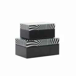 Grayson Lane Contemporary Black And White Wood Boxes - Set Of 2 -GRAYSON LANE SHOP 330862958 AlternateImage5