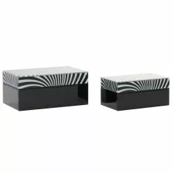 Grayson Lane Contemporary Black And White Wood Boxes - Set Of 2