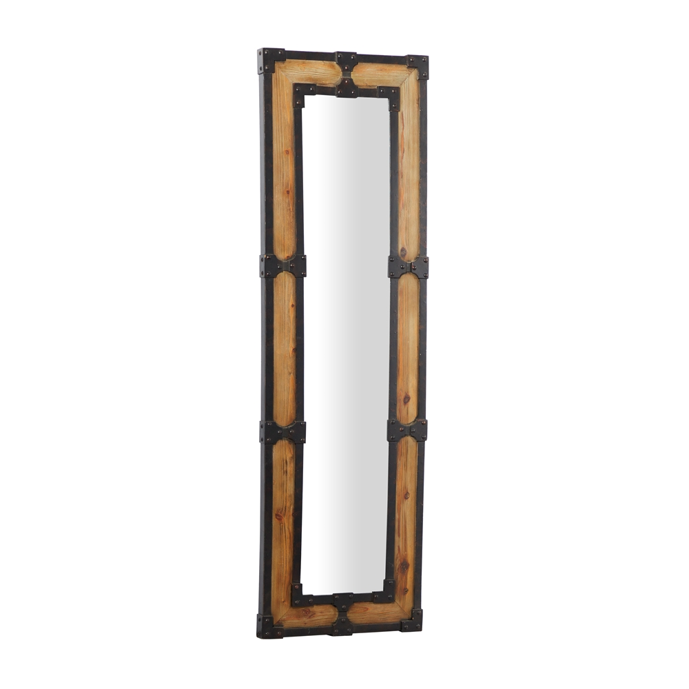 Grayson Lane 68-in L X 20.88-in W Rustic Rectangle Brown Framed Floor Mirror 3 Grayson Lane 68-in L X 20.88-in W Rustic Rectangle Brown Framed Floor Mirror - Image 3