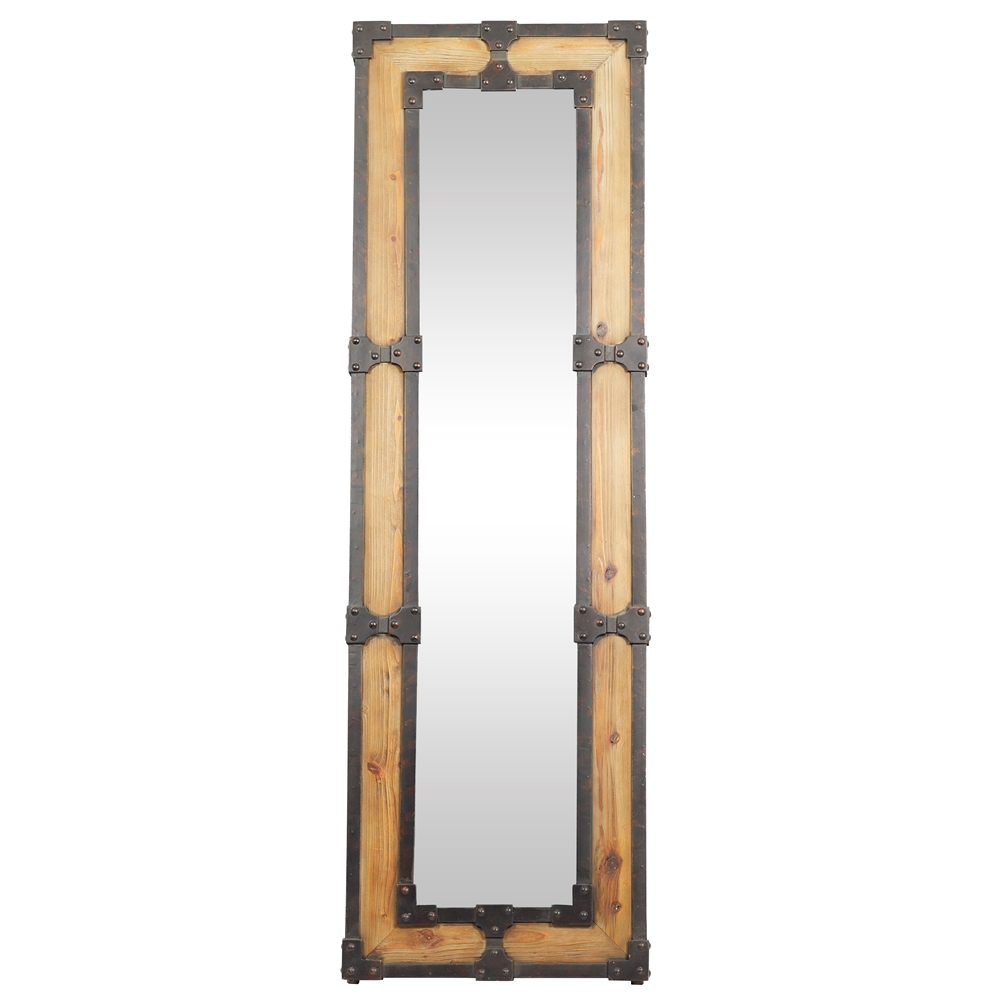 Grayson Lane 68-in L X 20.88-in W Rustic Rectangle Brown Framed Floor Mirror 5 Grayson Lane 68-in L X 20.88-in W Rustic Rectangle Brown Framed Floor Mirror - Image 5