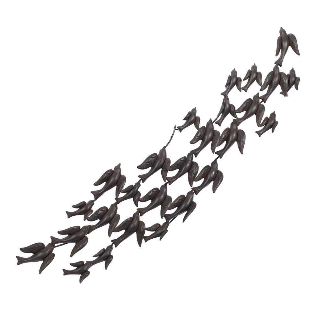 Grayson Lane 18-in H X 69-in W Black Metal Coastal Birds Wall Accent 3 Grayson Lane 18-in H X 69-in W Black Metal Coastal Birds Wall Accent - Image 3