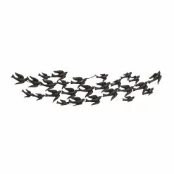 Grayson Lane 18-in H X 69-in W Black Metal Coastal Birds Wall Accent