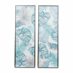 Grayson Lane Silver Wood Framed 47.25-in H X 15.75-in W Floral Canvas Hand-Painted Painting