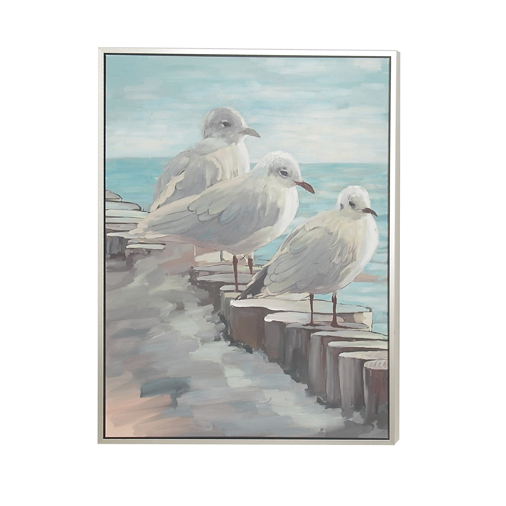 Grayson Lane Silver Wood Framed 47-in H X 36-in W Coastal Birds Canvas Painting 5 Grayson Lane Silver Wood Framed 47-in H X 36-in W Coastal Birds Canvas Painting - Image 5