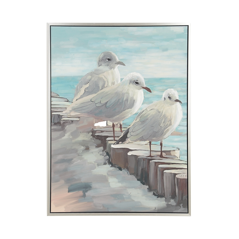 Grayson Lane Silver Wood Framed 47-in H X 36-in W Coastal Birds Canvas Painting 4 Grayson Lane Silver Wood Framed 47-in H X 36-in W Coastal Birds Canvas Painting - Image 4