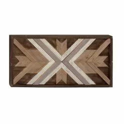 Grayson Lane 24-in H X 48-in W Brown Wood And MDF Farmhouse/Rustic Abstract Wall Accent