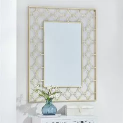Grayson Lane 50-in L X 38.13-in W Glam Rectangle Gold Framed Wall Mirror