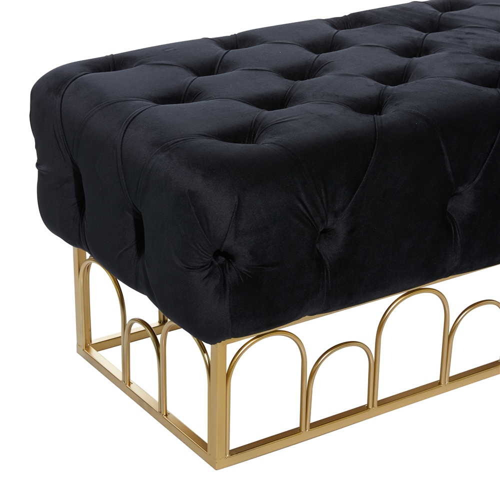 Grayson Lane Modern Black/Metallic Gold Accent Bench 2 Grayson Lane Modern Black/Metallic Gold Accent Bench - Image 2